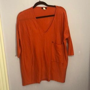 Orange quarter sleeved sweater